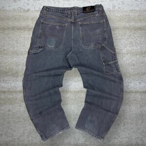 Vintage 90s Claudio Nucci Carpenter Jeans 36x30 Baggy Wide Leg Fit Grey Wash